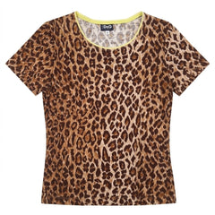 D&G T-Shirt Designer Braun Gelb Damen Baumwolle – Vorderansicht