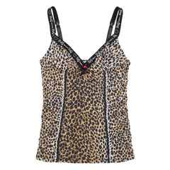D&G Tanktop Designer Braun Schwarz Damen Nylon Polyester – Vorderansicht