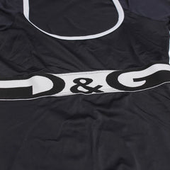 D&G T-Shirt Designer Schwarz Silber Damen Nylon – Nahaufnahme-1