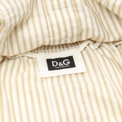 D&G Tanktop Designer Beige Weiß Damen Baumwolle – Nahaufnahme-3