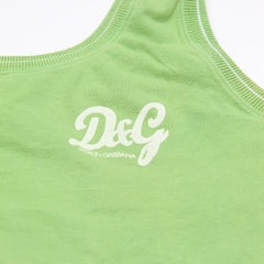D&G Tanktop Designer Grün Damen Baumwolle – Nahaufnahme-1
