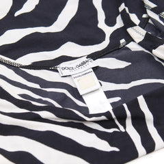 D&G Tanktop Designer Schwarz Weiß Damen – Nahaufnahme-2