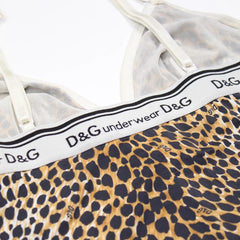 D&G Unterwäsche Designer Braun Schwarz Damen Nylon Elastan – Nahaufnahme-3