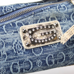 Gussaci Vintage Snake Pattern Helles Denim Bag
