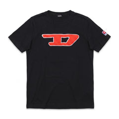 Diesel T-Shirt Chief Keef Schwarz Rot Herren Mischgewebe – Vorderansicht