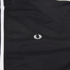 Fred Perry Trackjacket Casual Schwarz Weiß Herren Polyester Baumwolle – Nahaufnahme-1