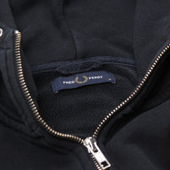 Fred Perry Zipper Casual Schwarz Weiß Herren Baumwolle – Nahaufnahme-3