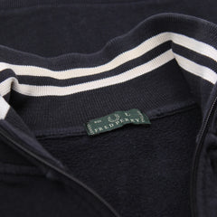 Fred Perry Zipper Casual Schwarz Weiß Herren Baumwolle – Nahaufnahme-3