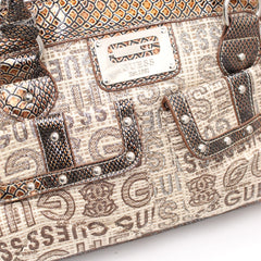 Guess Handtasche Y2K Beige Braun Damen Polyester – Nahaufnahme-1