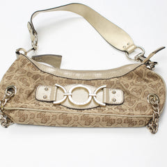 Guess Handtasche Y2K Beige Braun Damen Baumwolle Kunstleder – Nahaufnahme-1