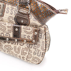 Guess Handtasche Y2K Beige Braun Damen Polyester – Nahaufnahme-3