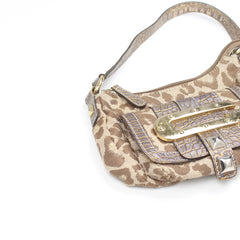 Guess Handtasche Y2K Beige Braun Damen Baumwolle PVC – Nahaufnahme-3