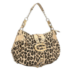 Guess Handtasche Y2K Beige Braun Damen Baumwolle Holz – Vorderansicht