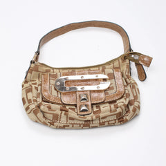 Guess Handtasche Y2K Beige Gold Damen Baumwolle Kunstleder – Nahaufnahme-1