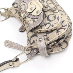 Guess Handtasche Y2K Beige Grau Damen Baumwolle PVC – Nahaufnahme-2