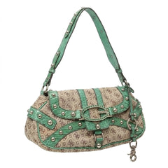 Guess Handtasche Y2K Beige Grün Damen – Vorderansicht