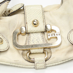 Guess Handtasche Y2K Beige Silber Damen Baumwolle Kunstleder – Nahaufnahme-2