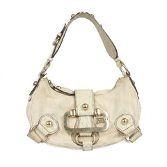 Guess Handtasche Y2K Beige Silber Damen Baumwolle Kunstleder – Vorderansicht