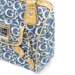Guess Handtasche Y2K Blau Beige Damen Baumwolle PVC – Nahaufnahme-3