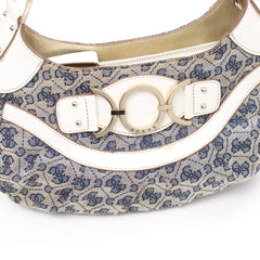 Guess Handtasche Y2K Blau Weiß Damen Baumwolle Kunstleder – Nahaufnahme-1