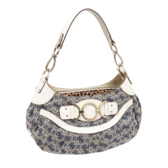 Guess Handtasche Y2K Blau Weiß Damen Baumwolle Kunstleder – Vorderansicht