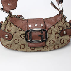 Guess Handtasche Y2K Braun Beige Damen Baumwolle – Nahaufnahme-1