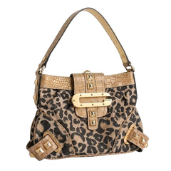 Guess Handtasche Y2K Braun Beige Damen Baumwolle PVC – Vorderansicht