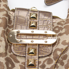 Guess Handtasche Y2K Gold Braun Damen Baumwolle Kunstleder – Nahaufnahme-2