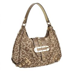 Guess Handtasche Y2K Gold Braun Damen Baumwolle Kunstleder – Vorderansicht