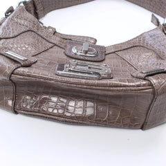 Guess Handtasche Y2K Grau Braun Damen Kunstleder – Nahaufnahme-1