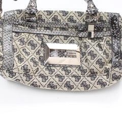 Guess Handtasche Y2K Grau Schwarz Damen Baumwolle PVC – Nahaufnahme-1