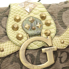 Guess Handtasche Y2K Khaki Braun Damen Baumwolle PVC – Nahaufnahme-2