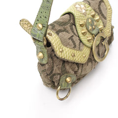Guess Handtasche Y2K Khaki Braun Damen Baumwolle PVC – Nahaufnahme-3