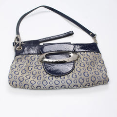 Guess Handtasche Y2K Marineblau Beige Damen Baumwolle Kunstleder – Nahaufnahme-1