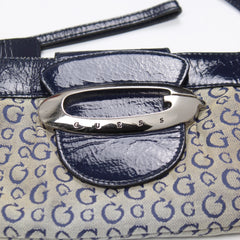 Guess Handtasche Y2K Marineblau Beige Damen Baumwolle Kunstleder – Nahaufnahme-2