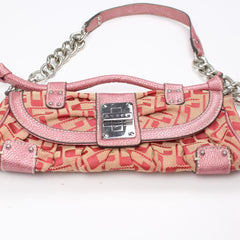 Guess Handtasche Y2K Rose Pink Damen Baumwolle PVC – Nahaufnahme-1