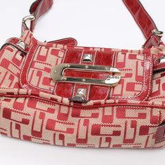 Guess Handtasche Y2K Rot Creme Damen Baumwolle – Nahaufnahme-1
