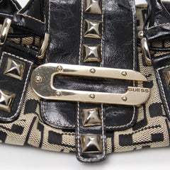 Guess Handtasche Y2K Schwarz Gold Damen Baumwolle Kunstleder – Nahaufnahme-2