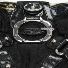 Guess Handtasche Y2K Schwarz Gold Damen Baumwolle Kunstleder – Nahaufnahme-2
