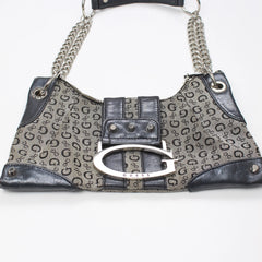 Guess Handtasche Y2K Schwarz Grau Damen Baumwolle, Kunstleder – Nahaufnahme-1