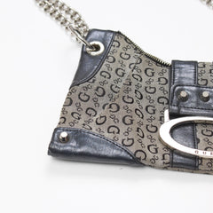 Guess Handtasche Y2K Schwarz Grau Damen Baumwolle, Kunstleder – Nahaufnahme-3
