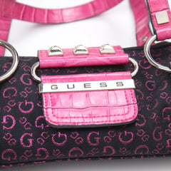 Guess Handtasche Y2K Schwarz Pink Damen Baumwolle PVC – Nahaufnahme-2