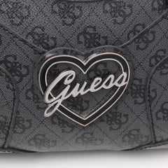 Guess Handtasche Y2K Schwarz Silber Damen Kunstleder – Nahaufnahme-1