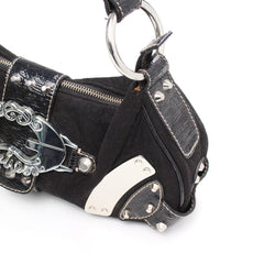 Guess Handtasche Y2K Schwarz Silber Damen Baumwolle Kunstleder – Nahaufnahme-3