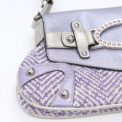 Guess Handtasche Y2K Silber Flieder Damen Baumwolle – Nahaufnahme-3