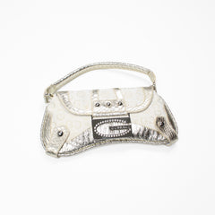 Gussaci Curved Baguette Bag Gold