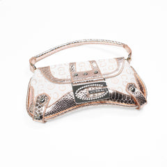 Gussaci Curved Baguette Bag Red Gold