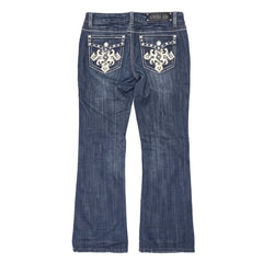 L.A. Idol USA Jeans Flared Marineblau Damen Baumwolle, Elastan – Rückseite