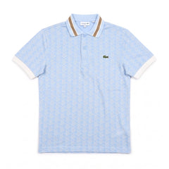 Lacoste Polo Casual Hellblau Weiß Herren Baumwolle – Vorderansicht