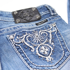 Miss Me Jeans Bootcut Blau Damen Baumwolle – Nahaufnahme-1